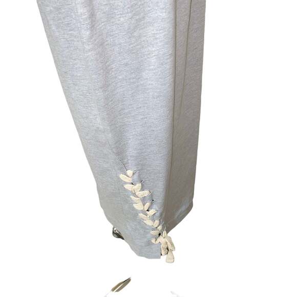 ASOS dress crewneck shoestring tie sides cuffed sleeves elastic waist grey 12 - Picture 2 of 8